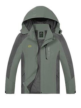 Mens Waterproof Rain Jacket Hooded Lightweight Hiking Windbreaker Coat Outdoor